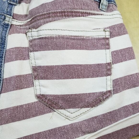 Vanilla Star High Rise Flag Jean Shorts Size 0 | USA American Flag Distressed - Picture 6 of 11